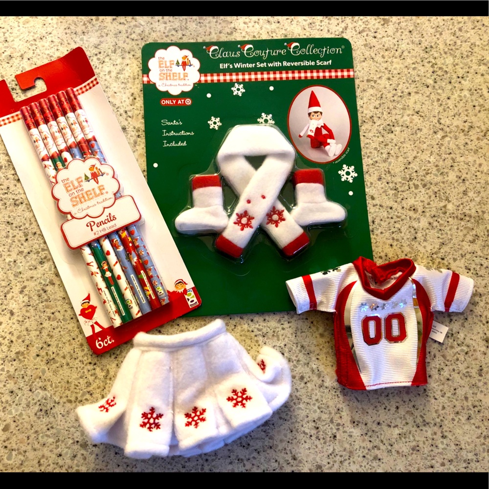 Elf on the shelf clothing and pencils